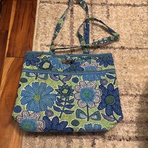 Vera Bradley Blue and Green Floral Tote